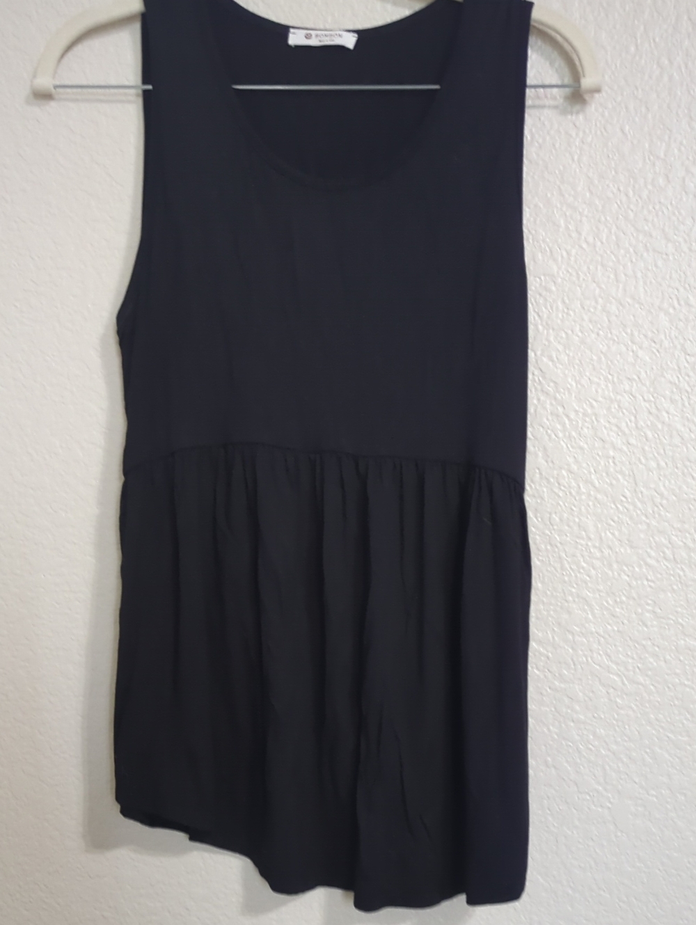Sleeveless Black Peplum Tank Top — Casual Everyday Layer